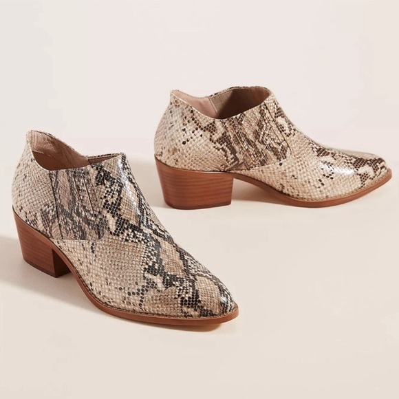 Anthropologie Marion Python Ankle Bootie Size 8 - Picture 1 of 9